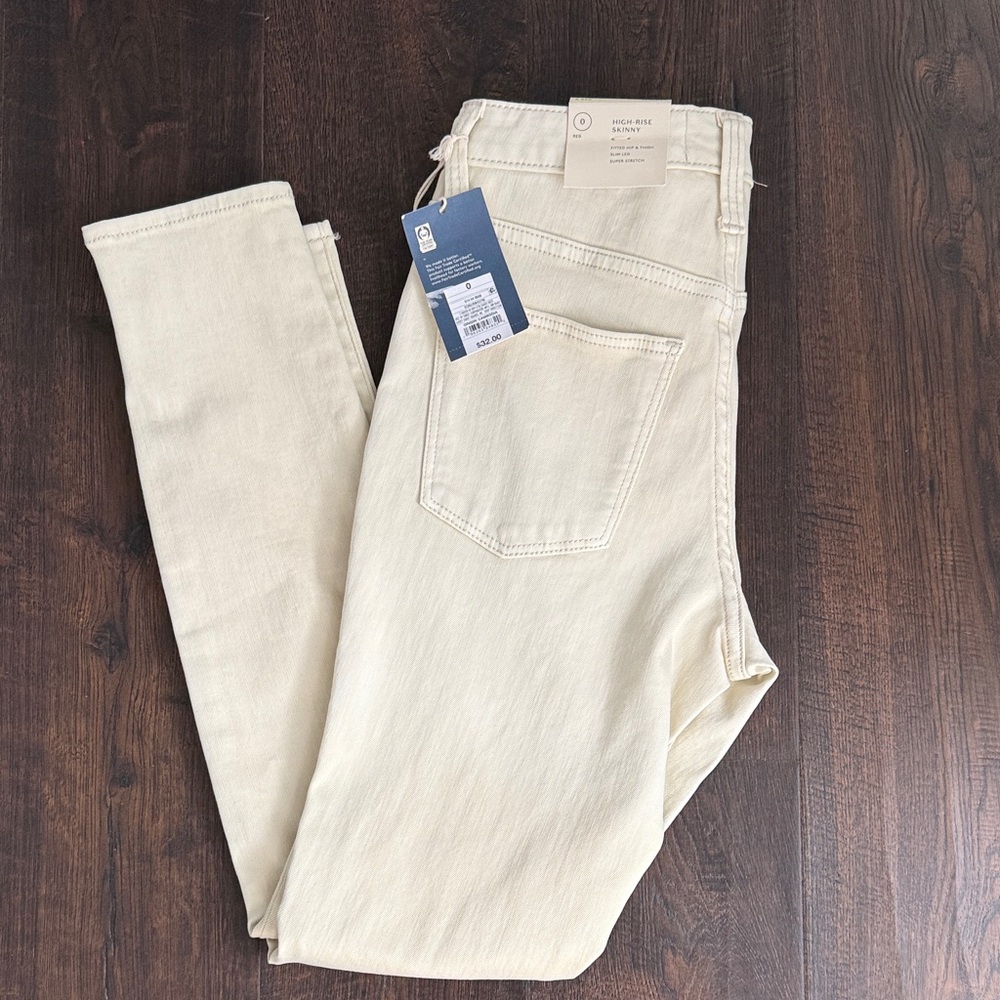 Cream Denim Jeans Size 0 NWT